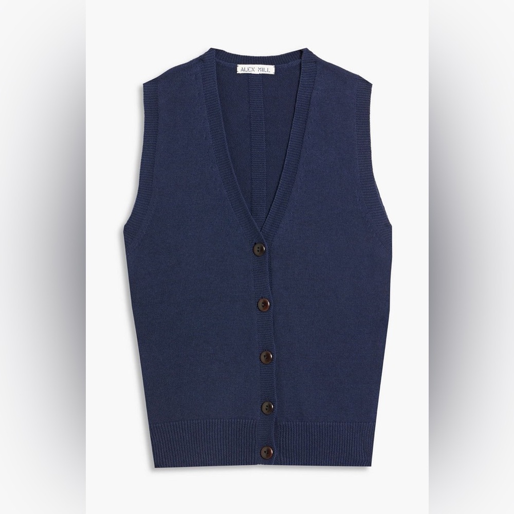 Alex Mill Emilia Cotton And Merino Wool-Blend Vest